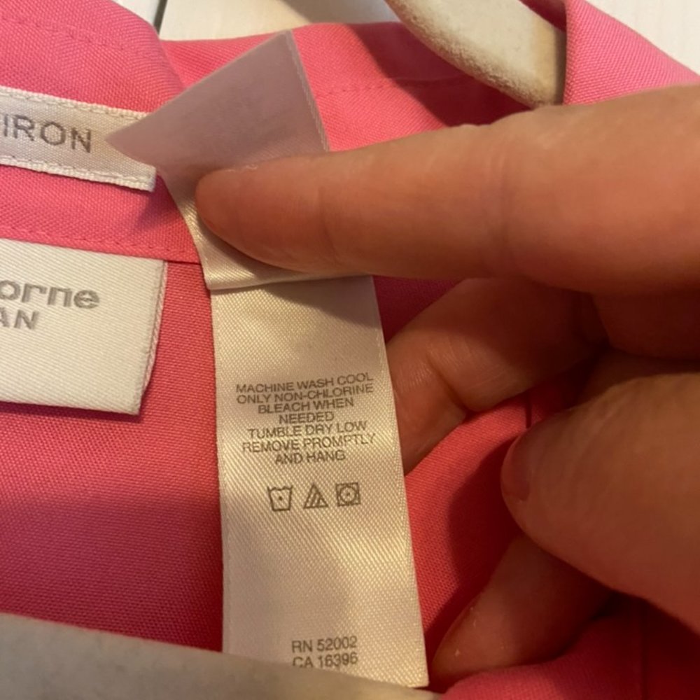 Liz Claiborne Woman Button Down Blouse - Hot Pink - 3/4 Sleeve - Non-Iron - 20W - Picture 4 of 5